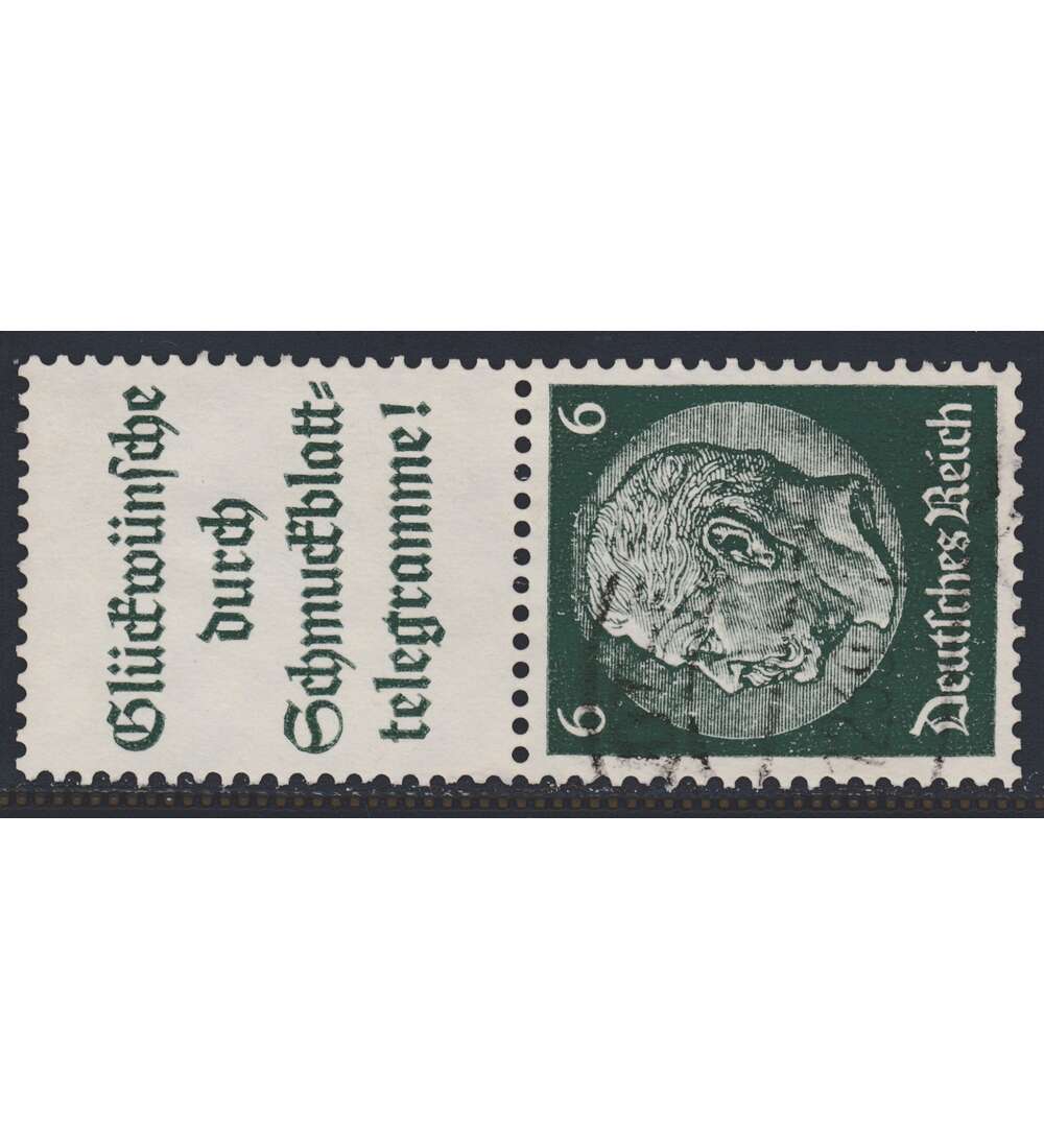 Deutsches Reich Zusammendruck S183 gestempelt Hindenburg 1939 (A14.1+6)