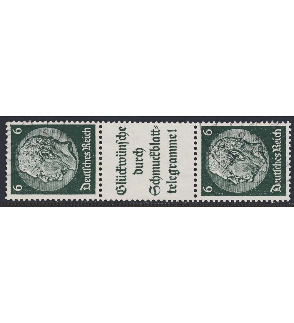 Deutsches Reich Zusammendruck S186 gestempelt Hindenburg 1939 (6+A14.1+6)