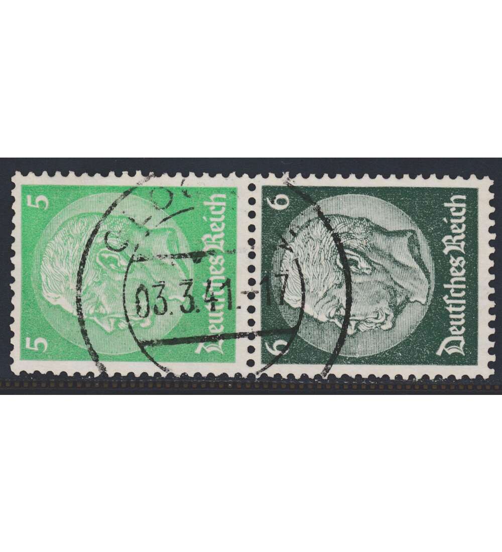 Deutsches Reich Zusammendruck S187 gestempelt Hindenburg 1939 (5+6)