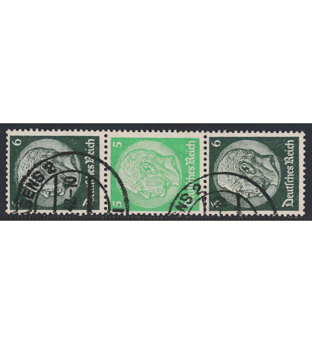 Deutsches Reich Zusammendruck S190 gestempelt Hindenburg 1939 (6+5+6)