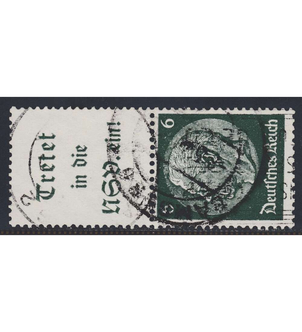 Deutsches Reich Zusammendruck S191 gestempelt Hindenburg 1939 (A15.1+6)