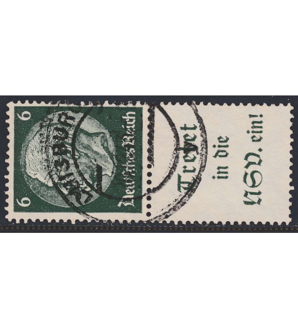 Deutsches Reich Zusammendruck S193 gestempelt Hindenburg 1939 (6+A15.1)