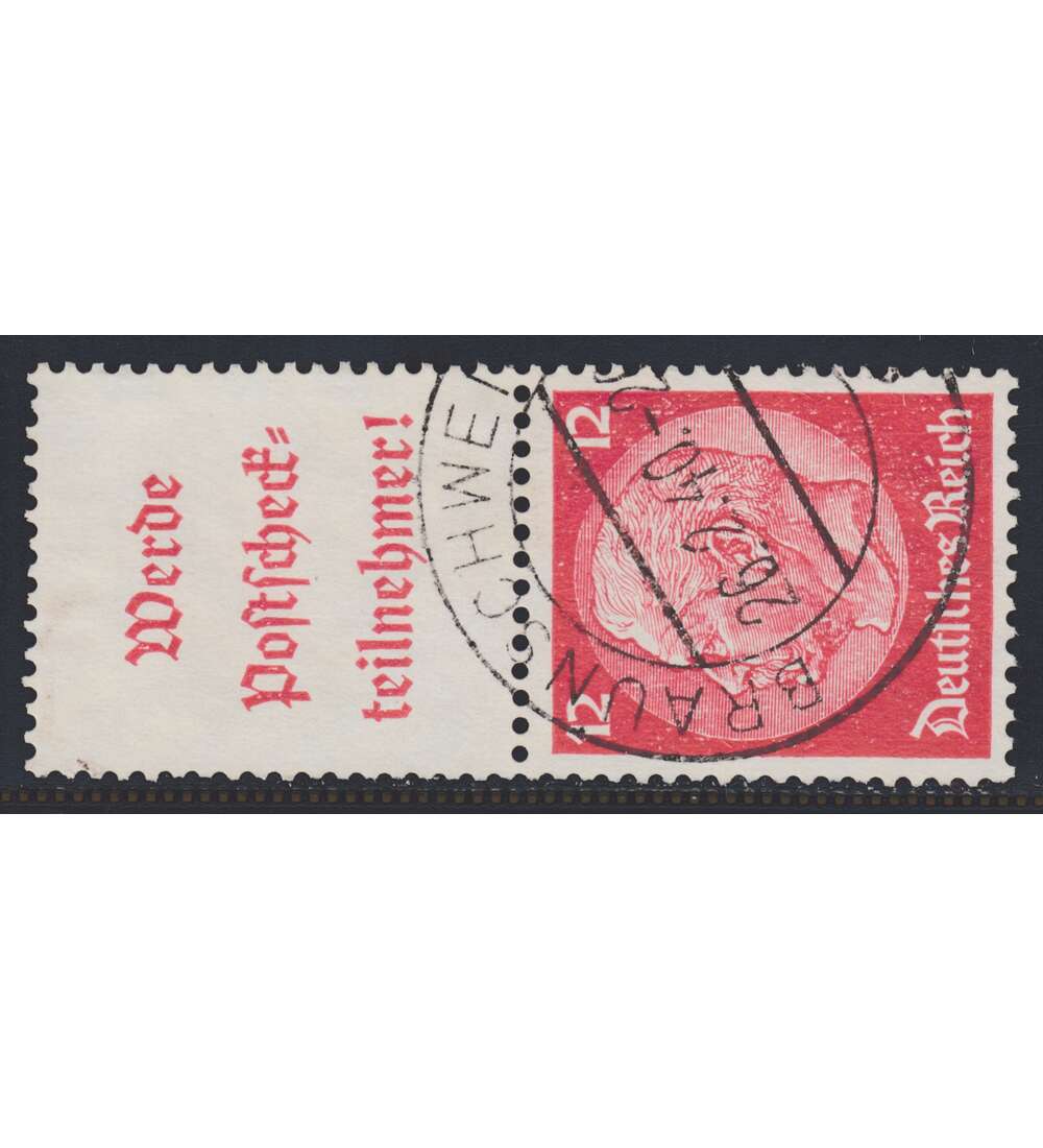 Deutsches Reich Zusammendruck S195 gestempelt Hindenburg 1939 (A16.1+12)