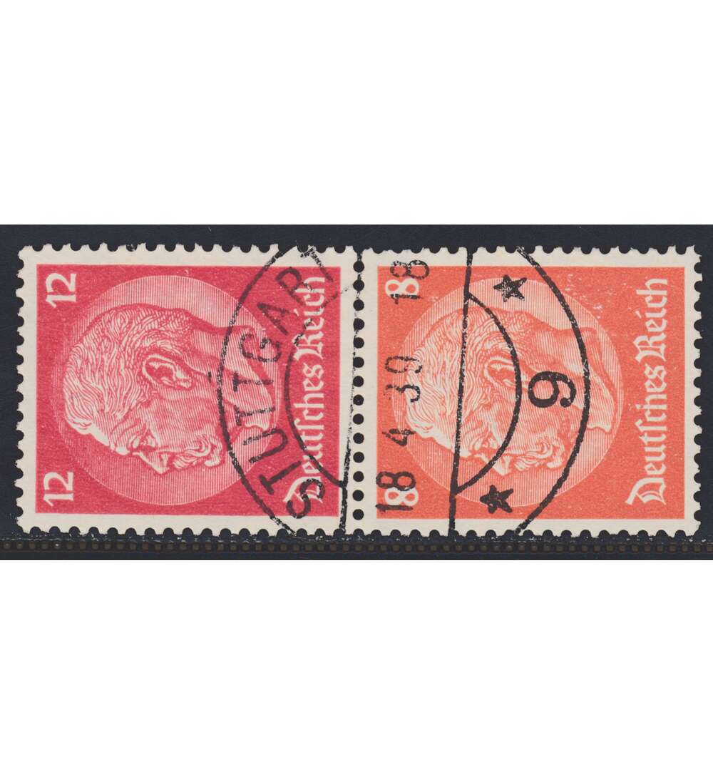 Deutsches Reich Zusammendruck S199 gestempelt Hindenburg 1939 (12+8)