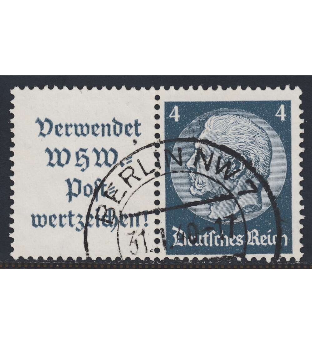 Deutsches Reich Zusammendruck W78 gestempelt Hindenburg 1939 (A12+4)