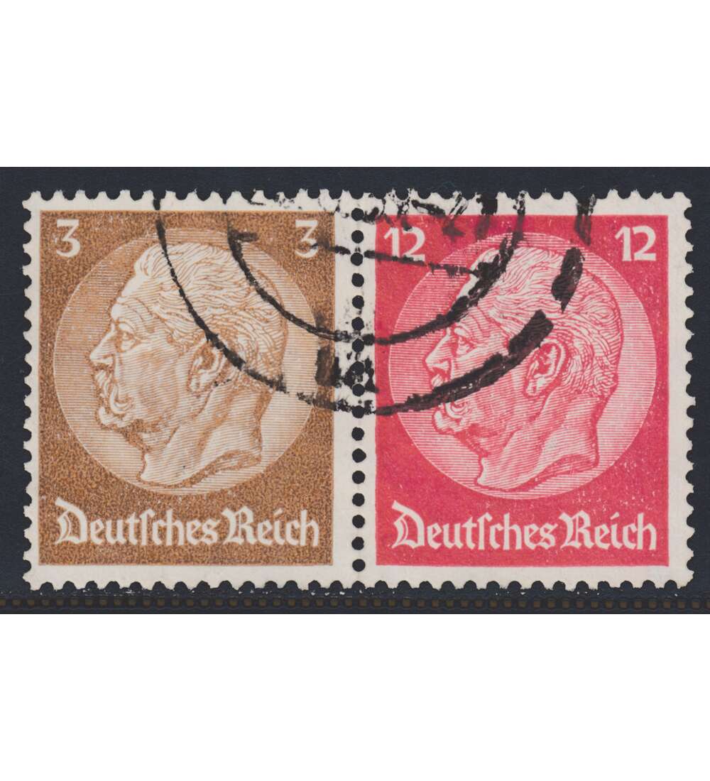 Deutsches Reich Zusammendruck W80 gestempelt Hindenburg 1939 (3+12)
