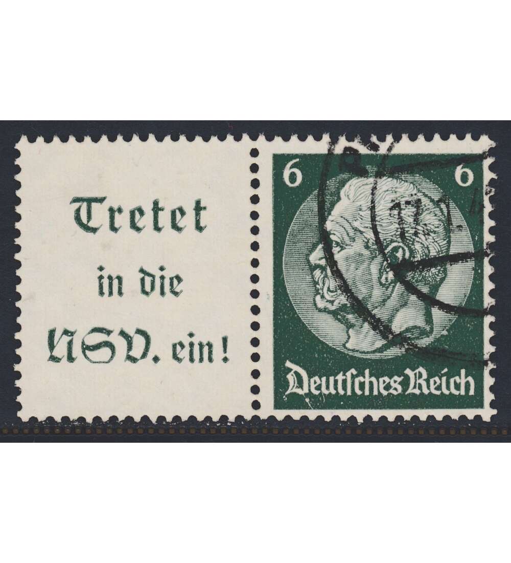 Deutsches Reich Zusammendruck W84 gestempelt Hindenburg 1939 (A15.1+6)