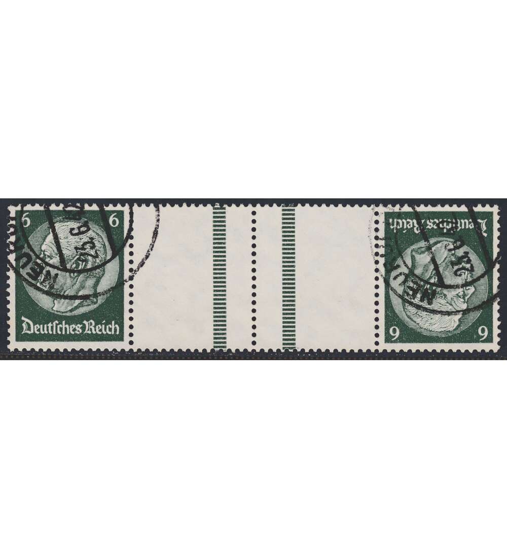 Deutsches Reich Zusammendruck KZ22.6 gestempelt Hindenburg 1940 (6+Z+Z+6)