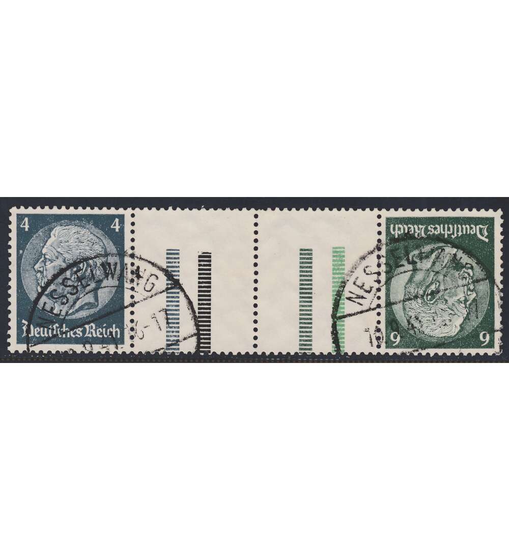 Deutsches Reich Zusammendruck KZ36 gestempelt Hindenburg 1940 (4+Z+Z+6)