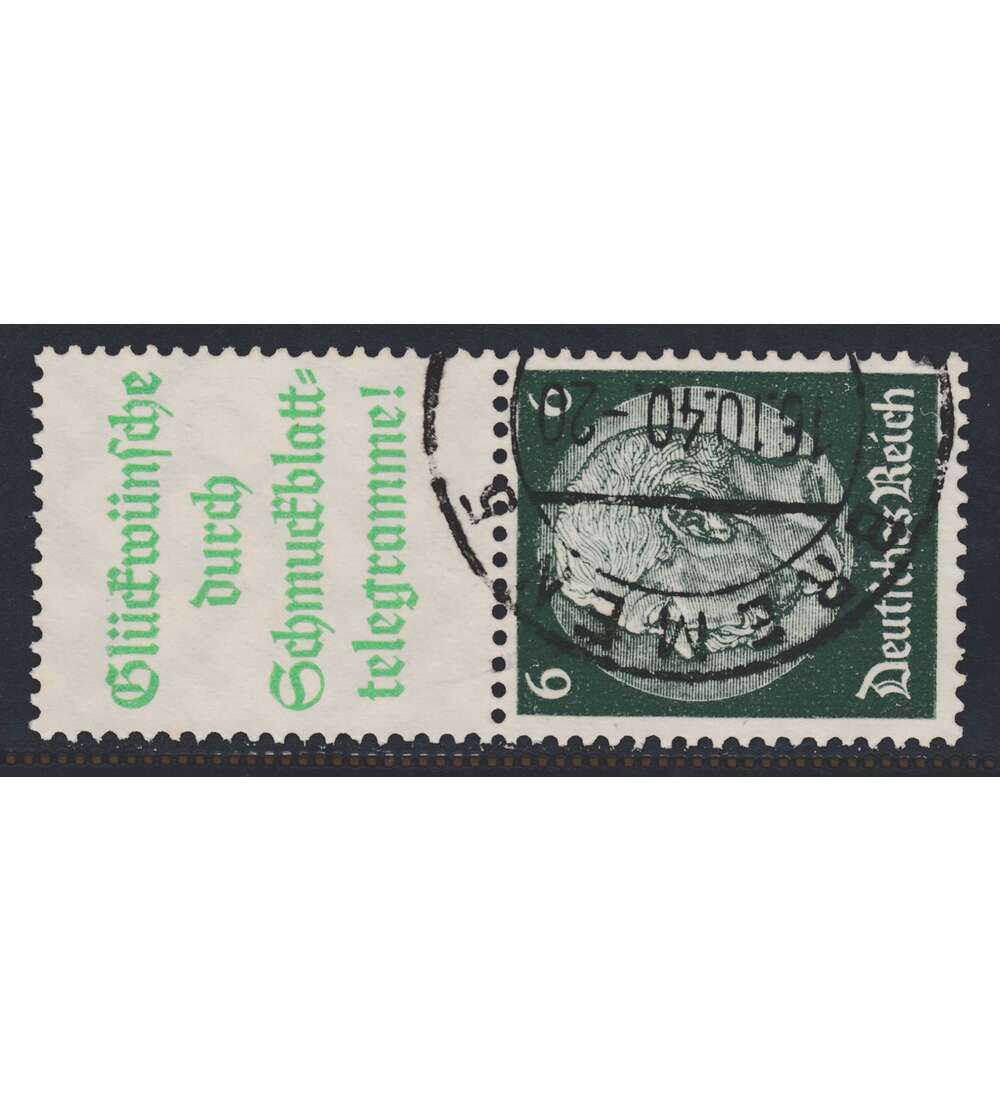 Deutsches Reich Zusammendruck S207.1 gestempelt Hindenburg 1940 (A14.2+6)
