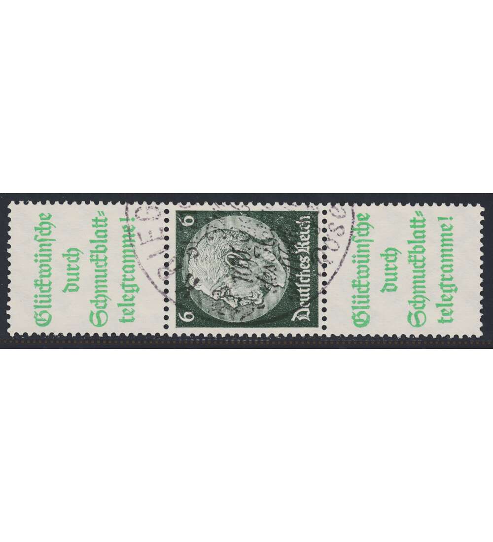 Deutsches Reich Zusammendruck S208.1 gestempelt Hindenburg  (A14.2+6+A14.2)