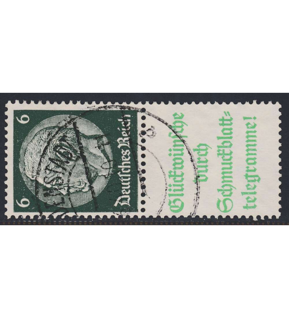 Deutsches Reich Zusammendruck S209.1 gestempelt Hindenburg 1940 (6+A14.2)