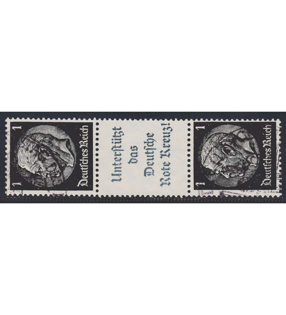 Deutsches Reich Zusammendruck S214 gestempelt Hindenburg 1940 (1+A17.1+1)