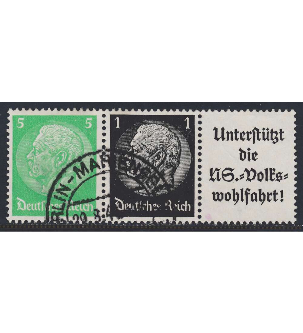 Deutsches Reich Zusammendruck W90 gestempelt Hindenburg EHG2 (5+1+A8.3)