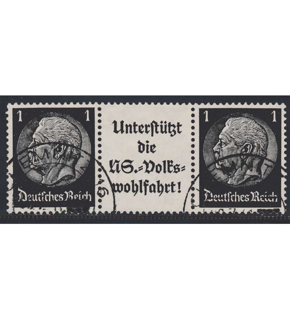 Deutsches Reich Zusammendruck W92 gestempelt Hindenburg EHG2 (1+A8.3+1)