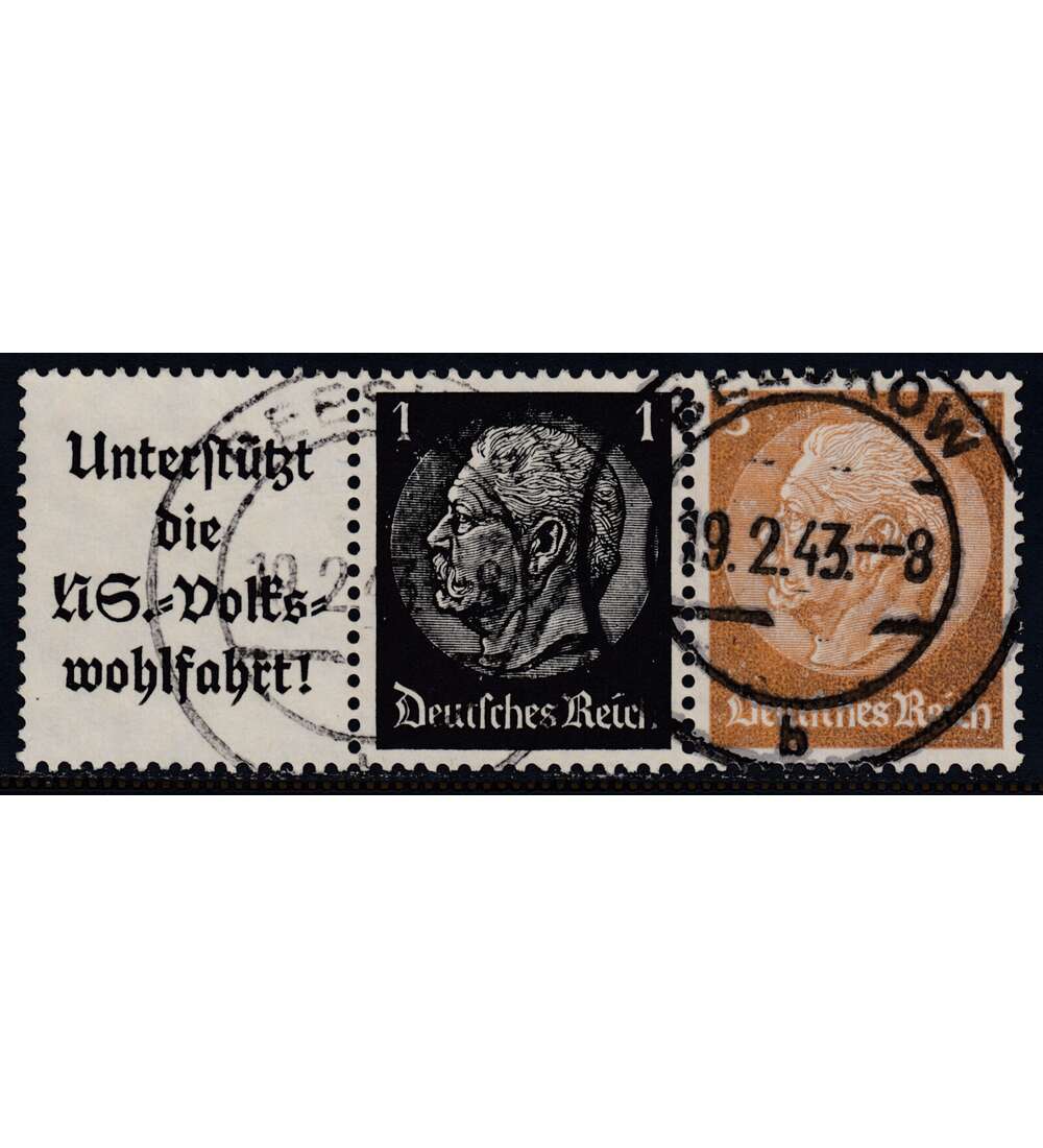 Deutsches Reich Zusammendruck W94 gestempelt Hindenburg EHG2 (A8.3+1+3)