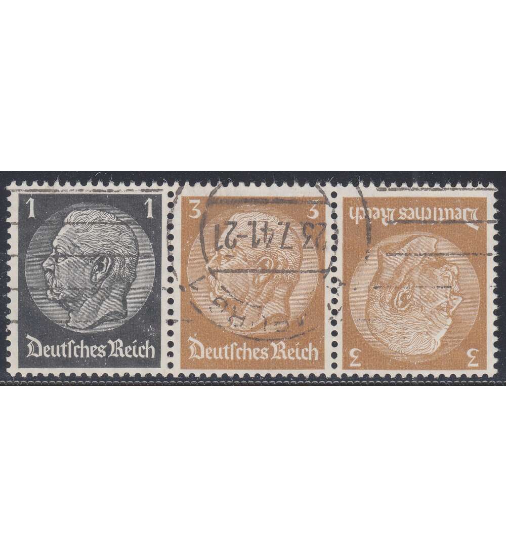 Deutsches Reich Zusammendruck WK6 gestempelt Hindenburg EHG2 (1+3+3)