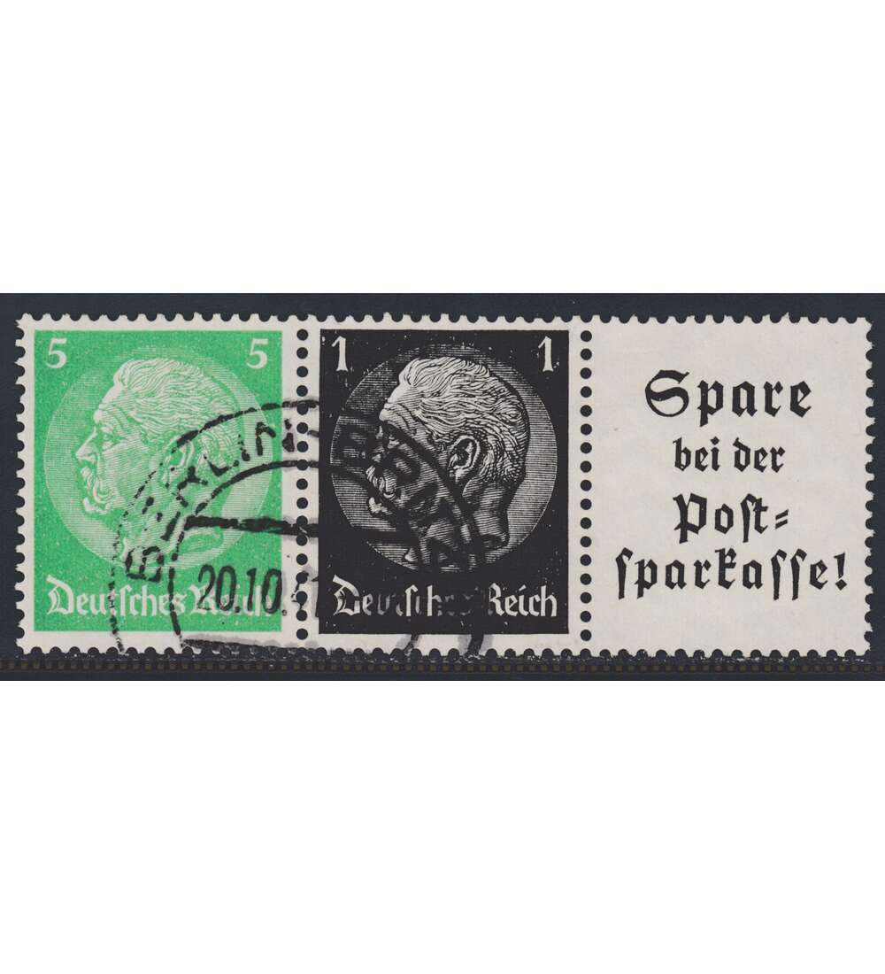 Deutsches Reich Zusammendruck W96 gestempelt Hindenburg EHG3 (5+1+A13.2)