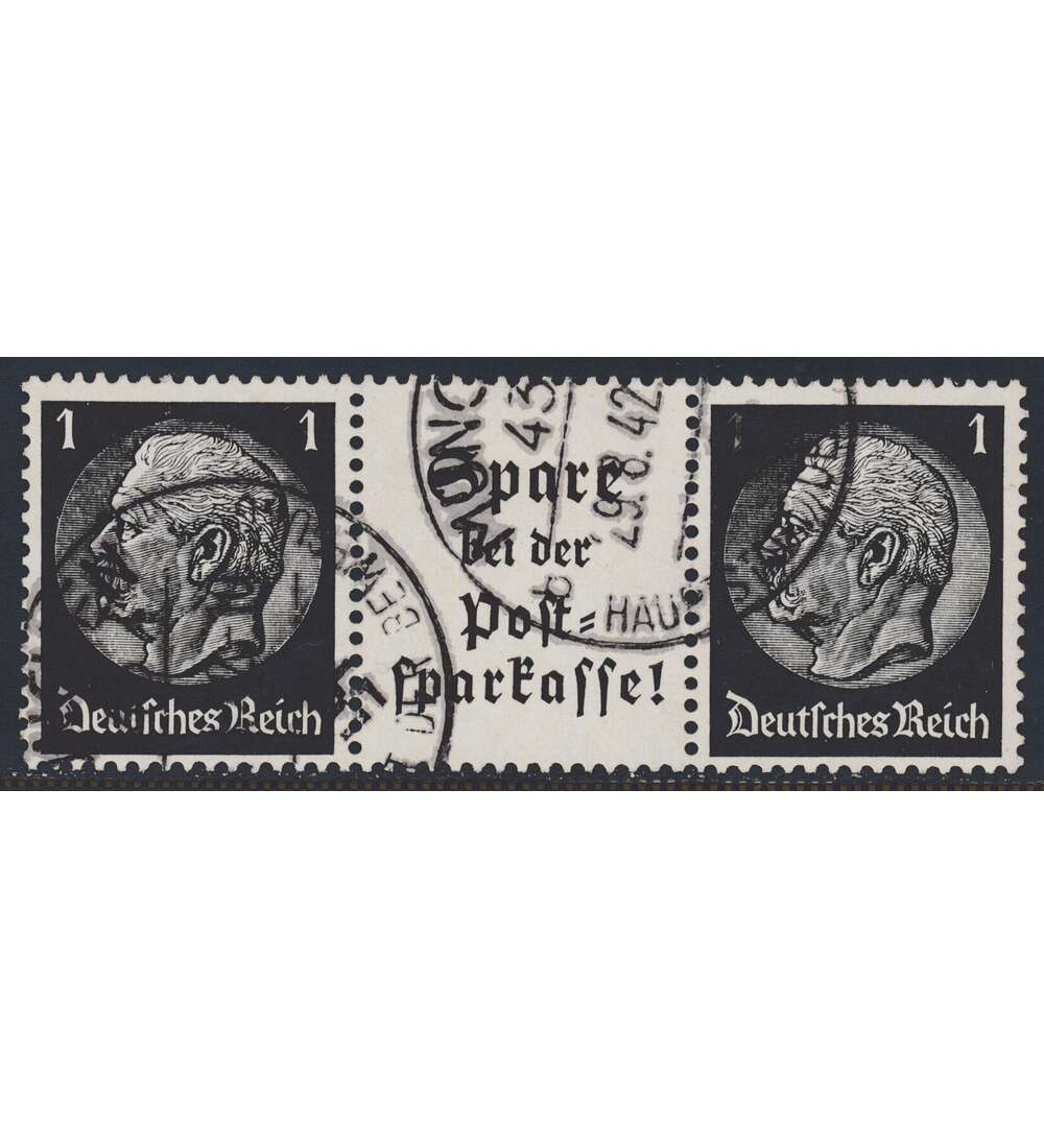 Deutsches Reich Zusammendruck W98 gestempelt Hindenburg EHG3 (1+A13.2+1)