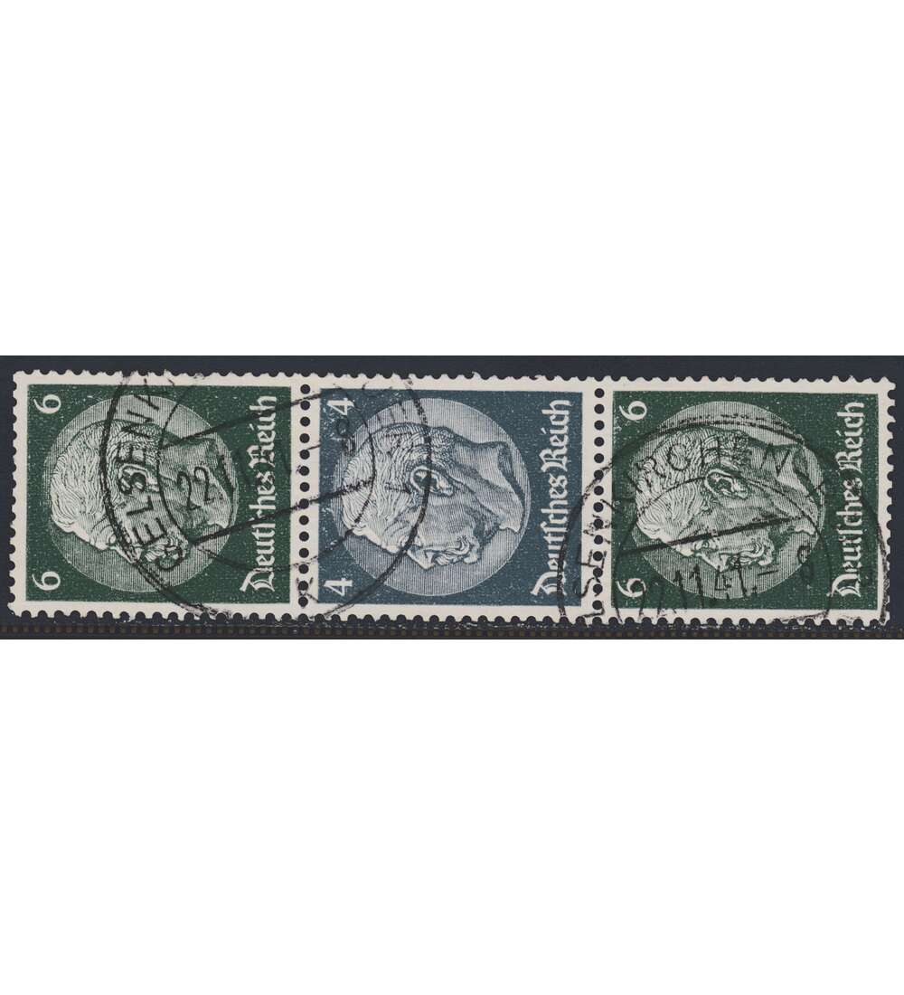 Deutsches Reich Zusammendruck S218 gestempelt Hindenburg aus Rollen (6+4+6)