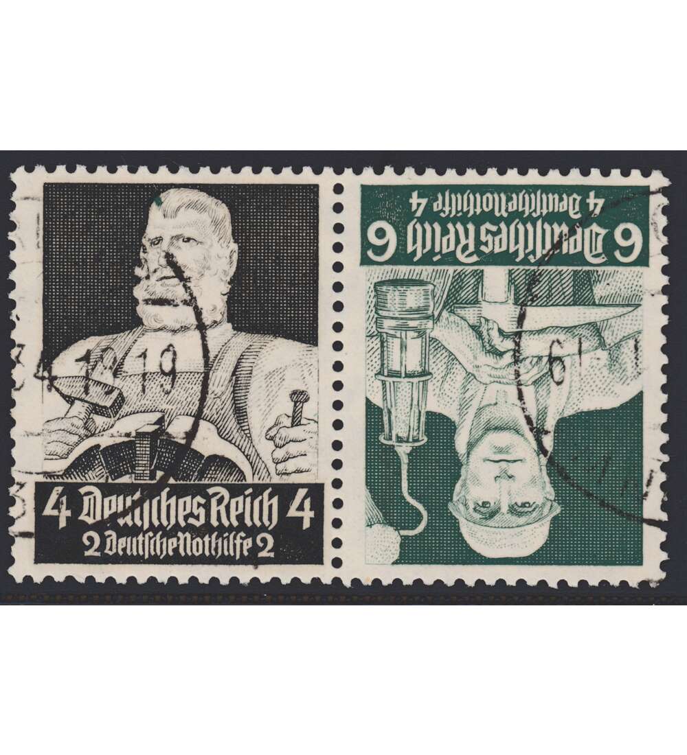 Deutsches Reich Zusammendruck K23 gestempelt Nothilfe 1934 Stnde (4+6)