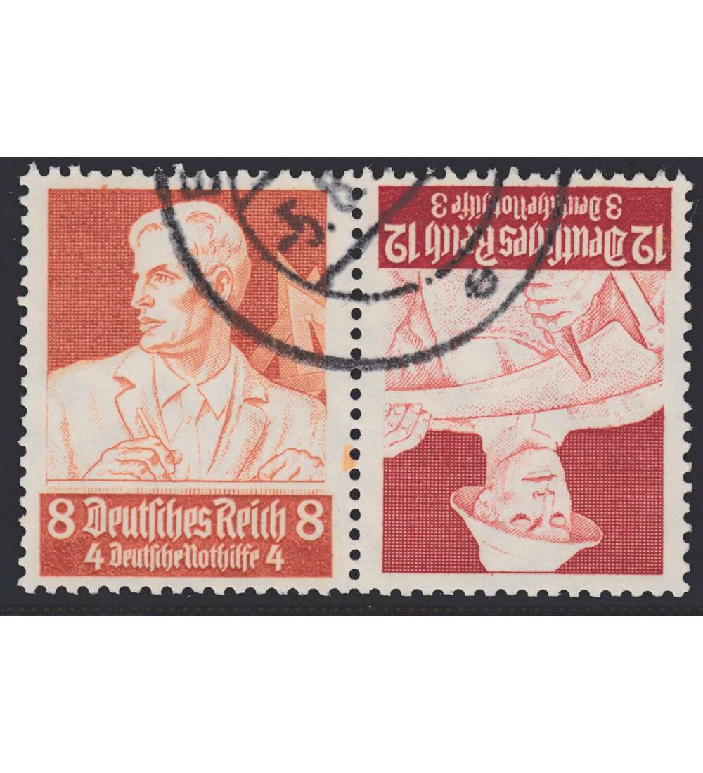 Deutsches Reich Zusammendruck K24 gestempelt Nothilfe 1934 Stnde (8+12)