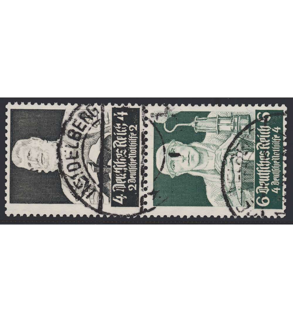 Deutsches Reich Zusammendruck S219 gestempelt Nothilfe 1934 Stnde (4+6)