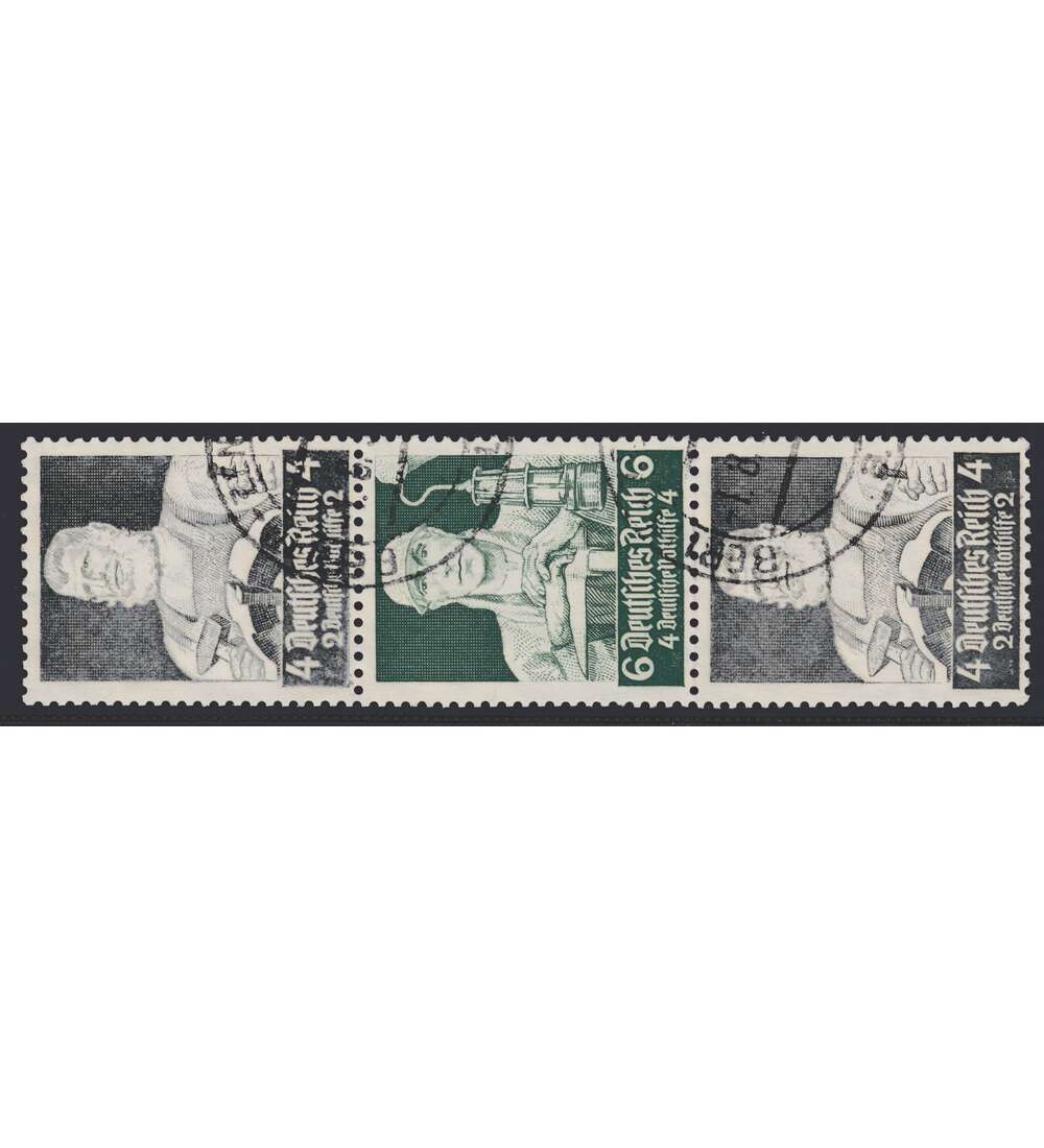 Deutsches Reich Zusammendruck S220 gestempelt Nothilfe 1934 Stnde (4+6+4)