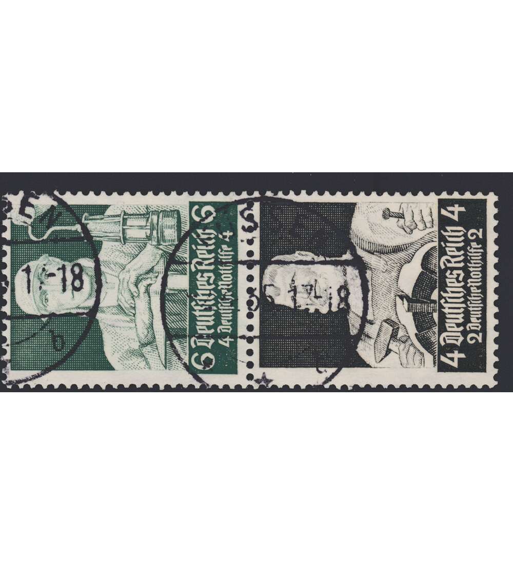 Deutsches Reich Zusammendruck S221 gestempelt Nothilfe 1934 Stnde (6+4)