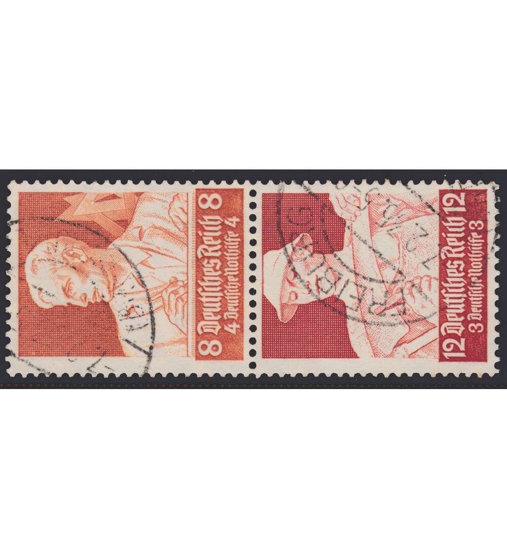 Deutsches Reich Zusammendruck S227 gestempelt Nothilfe 1934 Stnde (8+12)