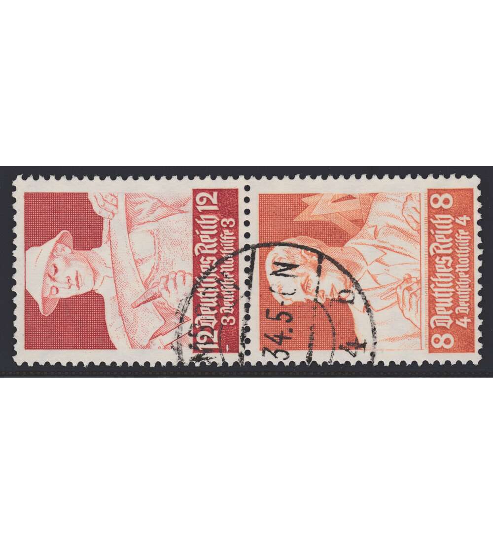 Deutsches Reich Zusammendruck S229 gestempelt Nothilfe 1934 Stnde (12+8)