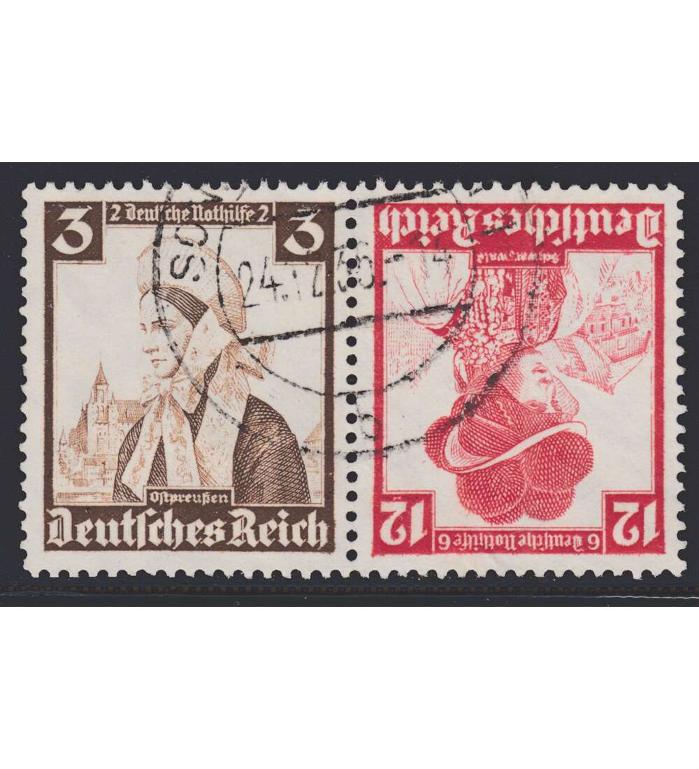 Deutsches Reich Zusammendruck K26 gestempelt Nothilfe 1935 Trachten (3+12)