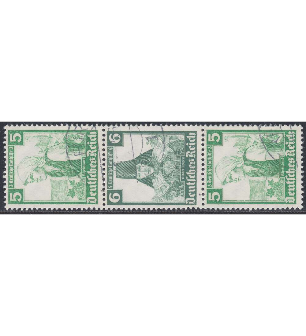 Deutsches Reich Zusammendruck S232 gestempelt Nothilfe 1935 Trachten (5+6+5)