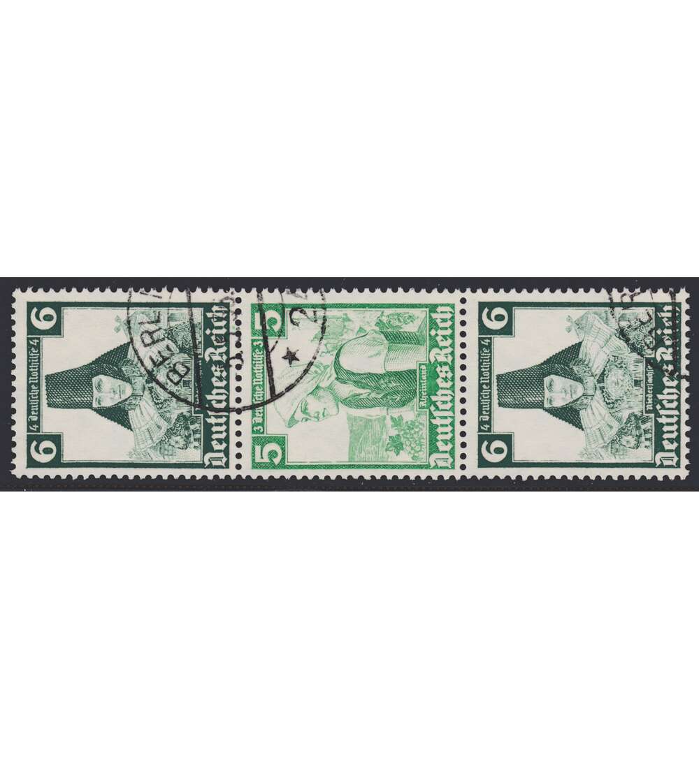 Deutsches Reich Zusammendruck S234 gestempelt Nothilfe 1935 Trachten (6+5+6)