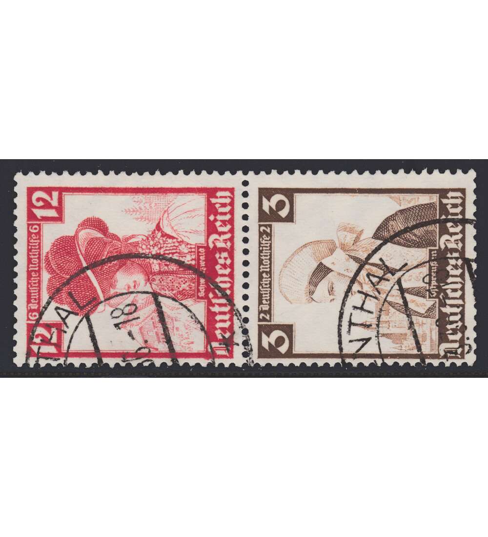 Deutsches Reich Zusammendruck S235 gestempelt Nothilfe 1935 Trachten (12+3)