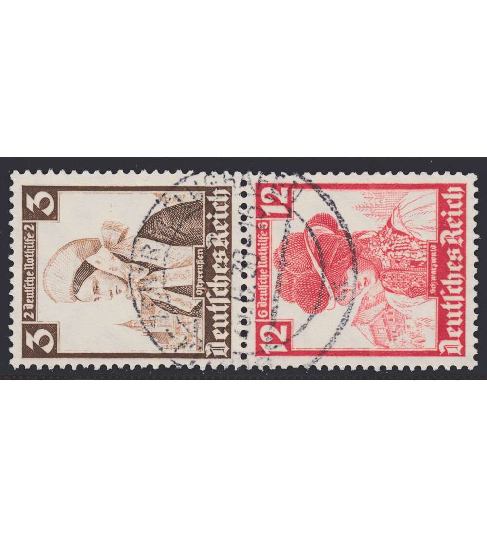 Deutsches Reich Zusammendruck S237 gestempelt Nothilfe 1935 Trachten (3+12)