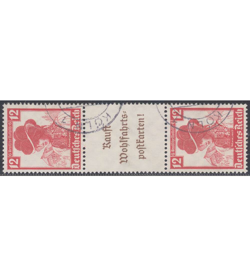 Deutsches Reich Zusammendruck S242 gestempelt Nothilfe Trachten (12+A7+12)