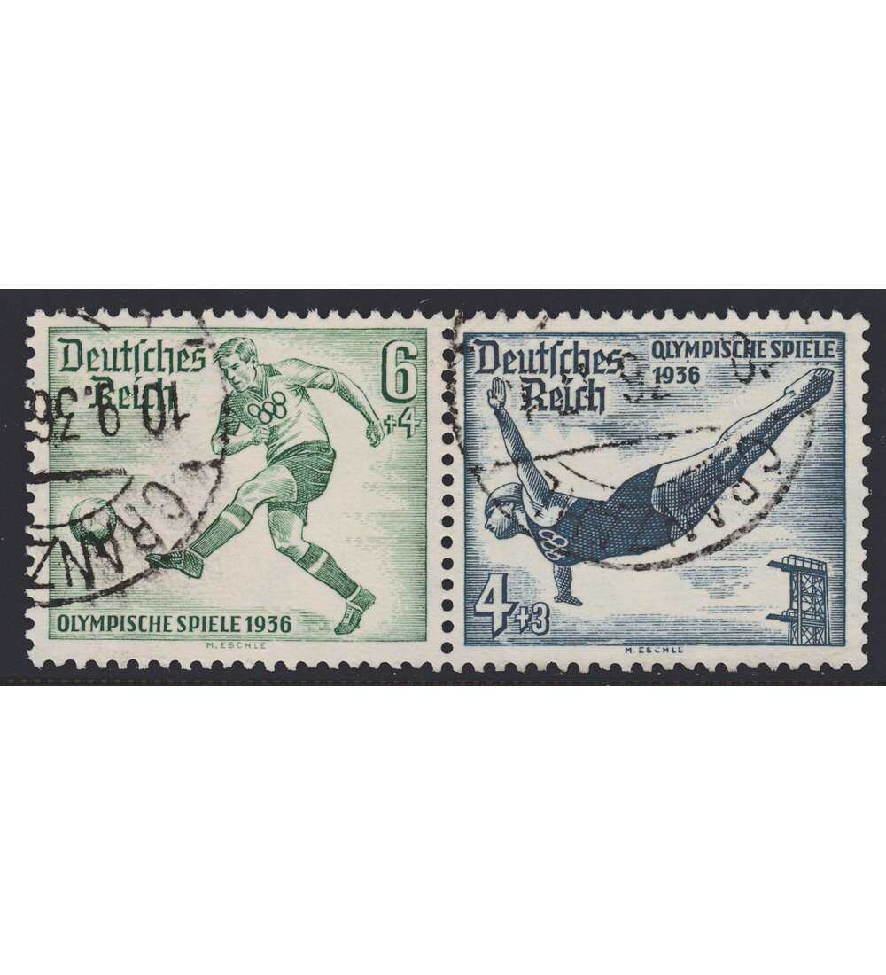 Deutsches Reich Zusammendruck W105 gestempelt Olympische Spiele 1936 (6+4)