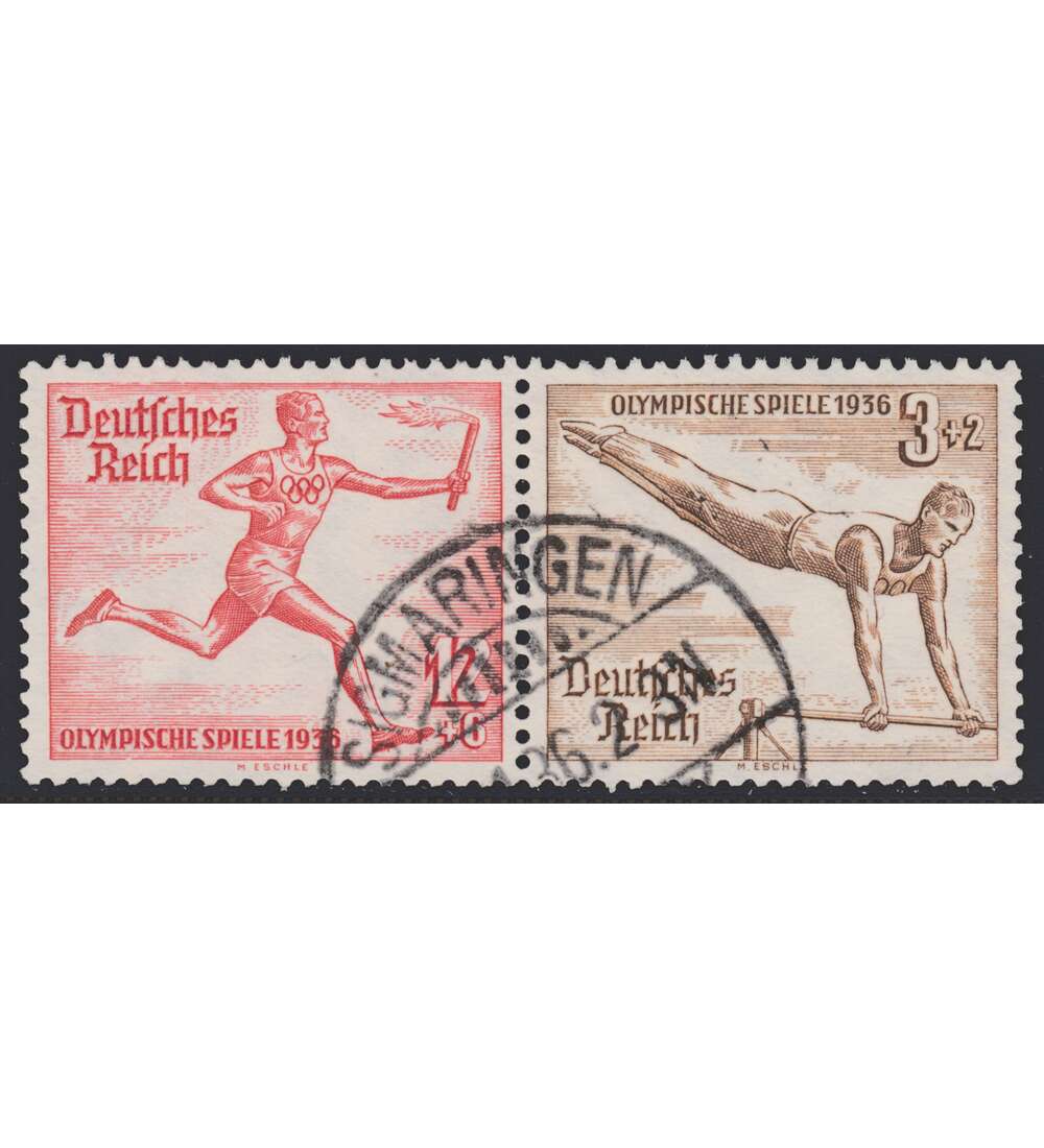 Deutsches Reich Zusammendruck W109 gestempelt Olympische Sp. 1936 (12+3)