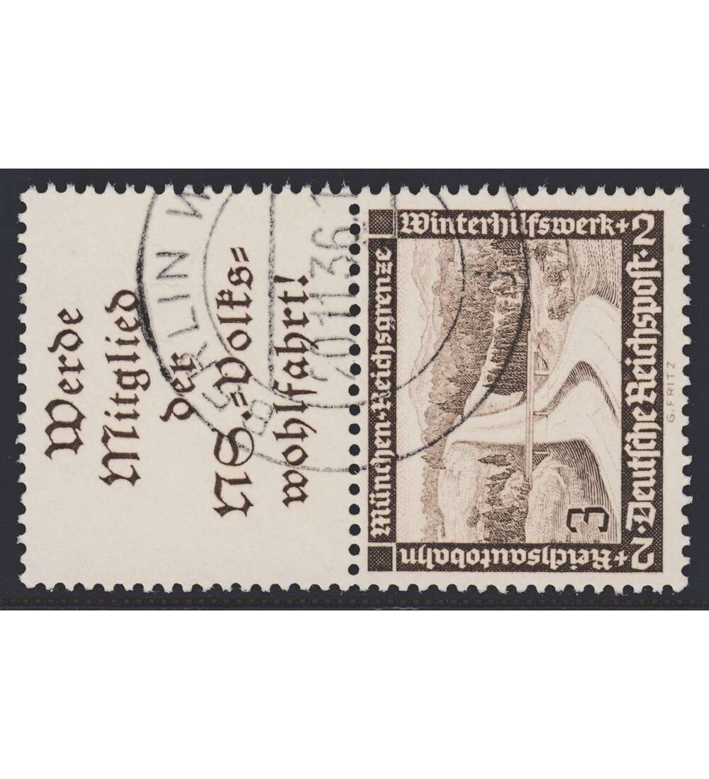Deutsches Reich Zusammendruck S243 gestempelt Winterhilfe 1936 (A11.1+3)