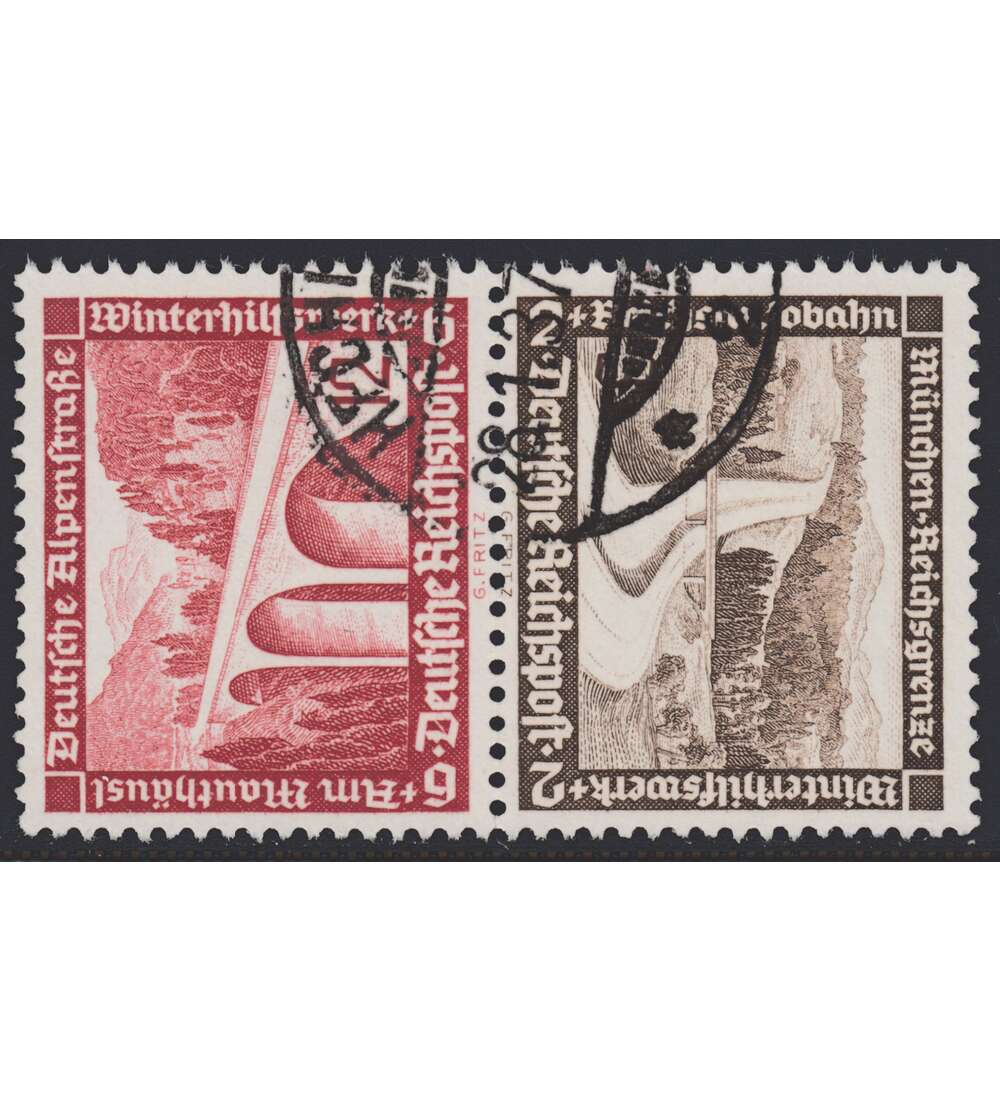 Deutsches Reich Zusammendruck SK30 gestempelt Winterhilfe 1936 (3+12)