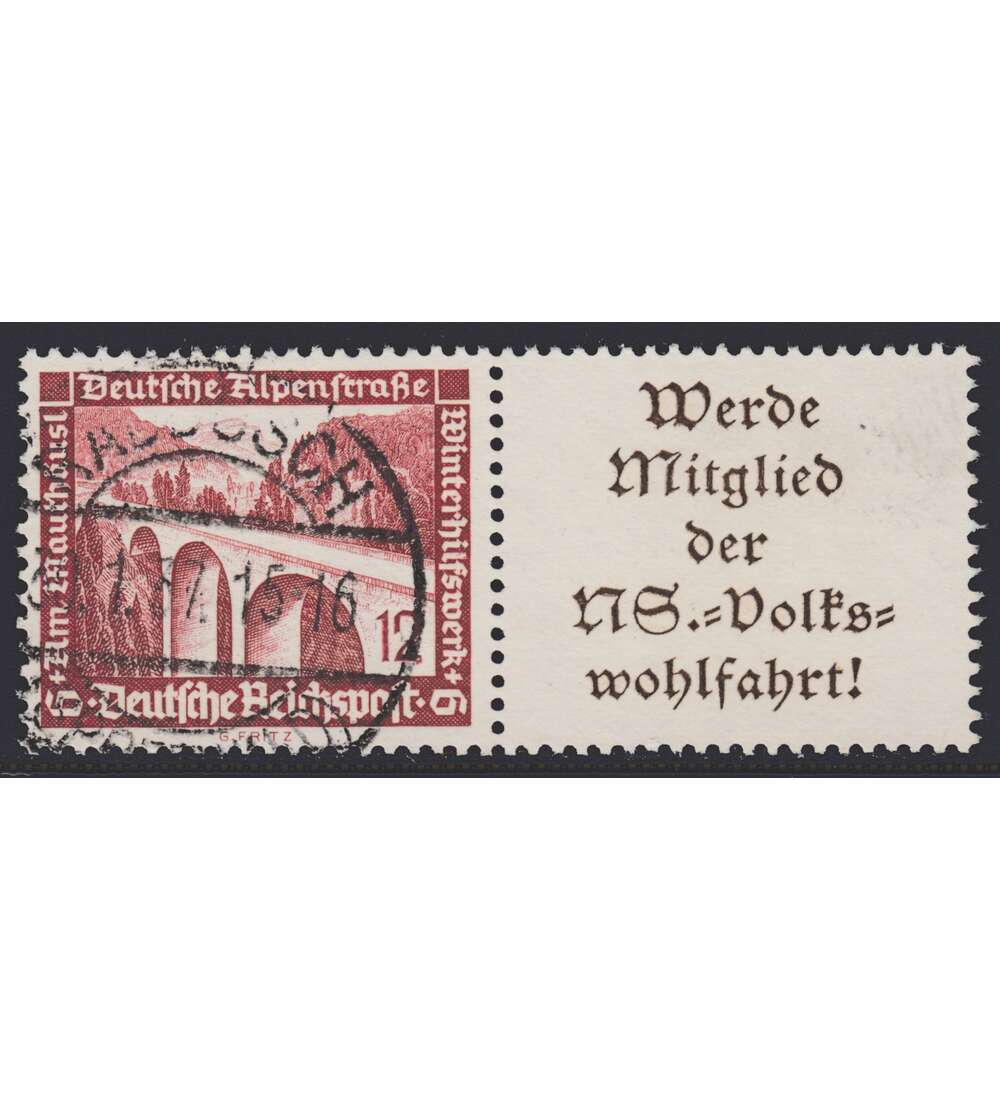 Deutsches Reich Zusammendruck W113 gestempelt Winterhilfe 1936 (12+A11.1)