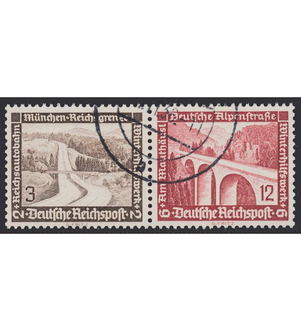 Deutsches Reich Zusammendruck W115 gestempelt Winterhilfe 1936 (3+12)
