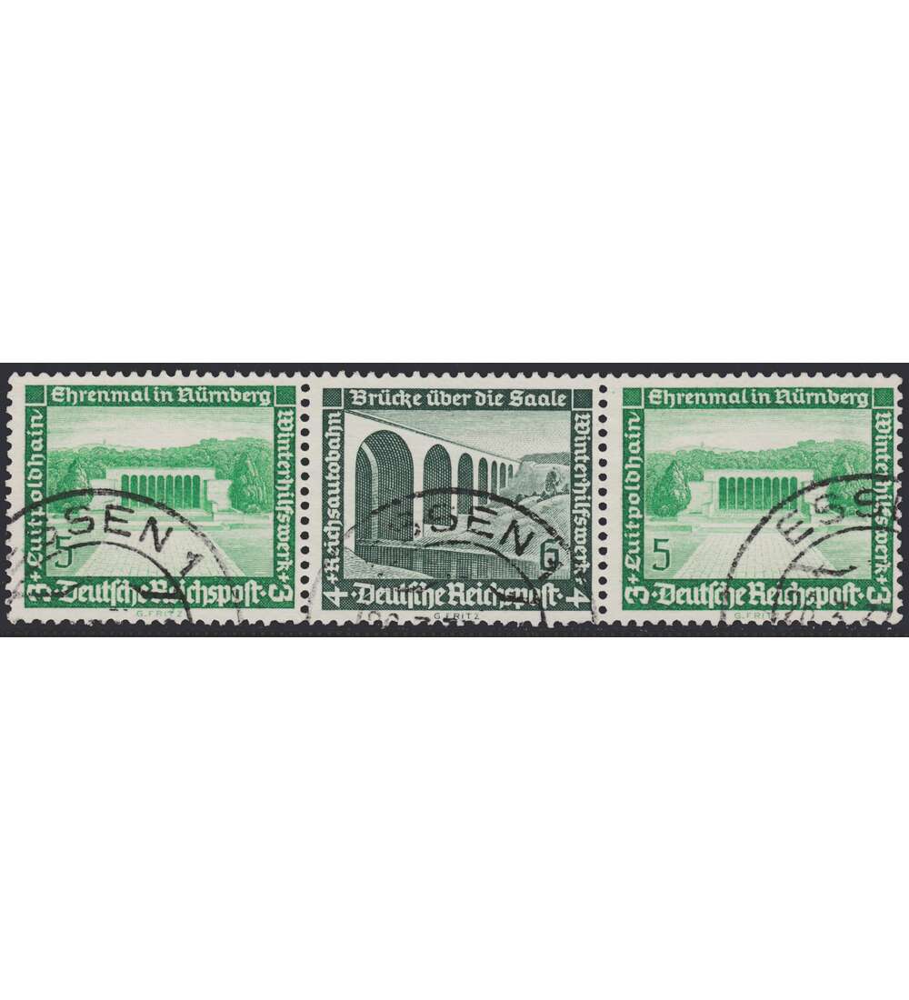 Deutsches Reich Zusammendruck W120 gestempelt Winterhilfe 1936 (5+6+5)