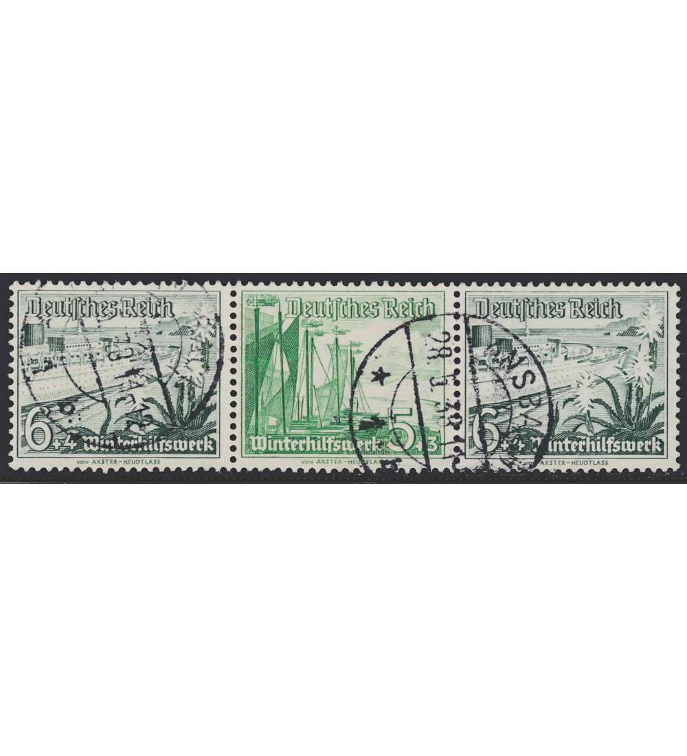 Deutsches Reich Zusammendruck W124 gestempelt Winterhilfe 1937 (6+5+6)