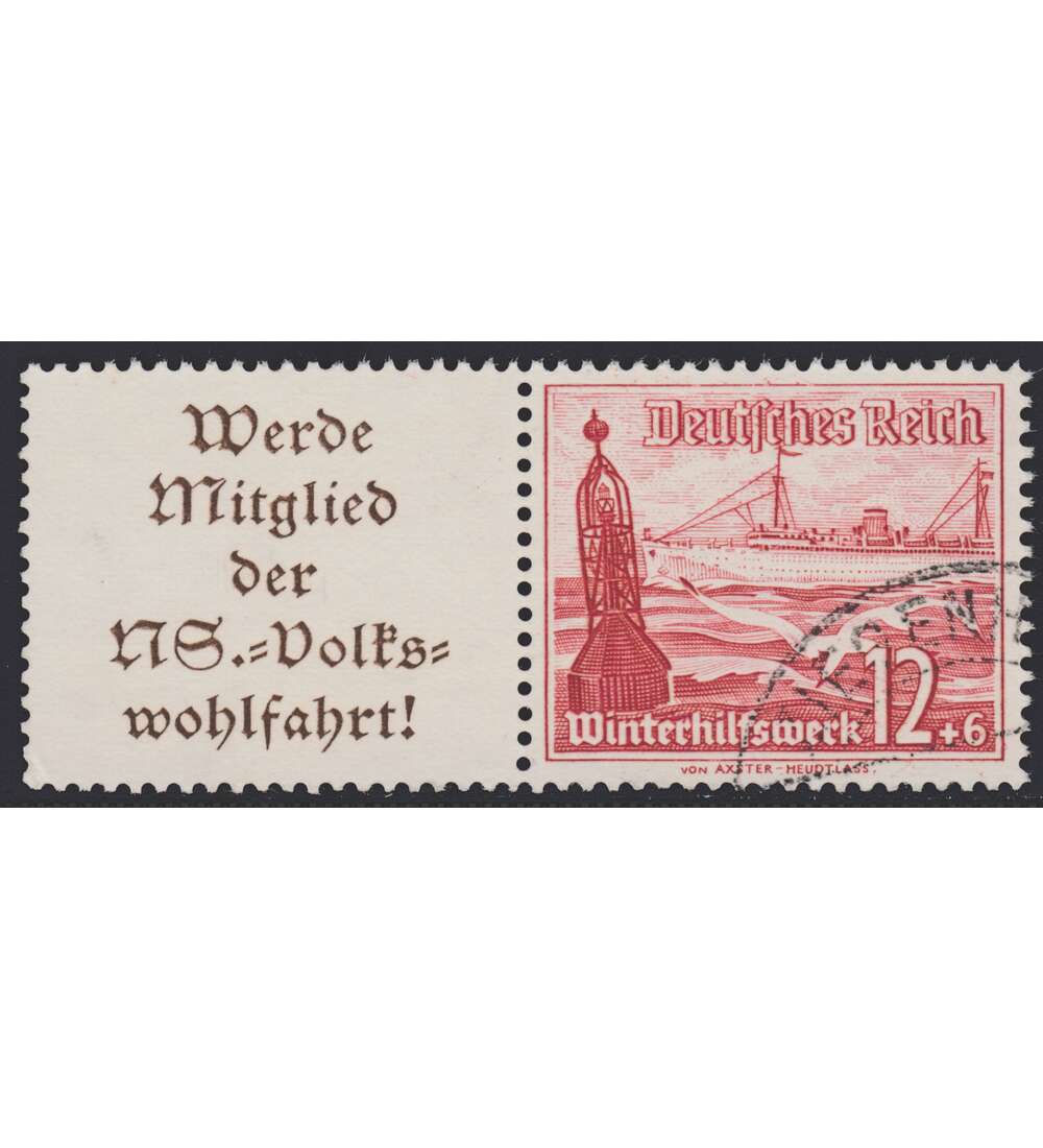 Deutsches Reich Zusammendruck W127 gestempelt Winterhilfe 1937 (A11.2+12)