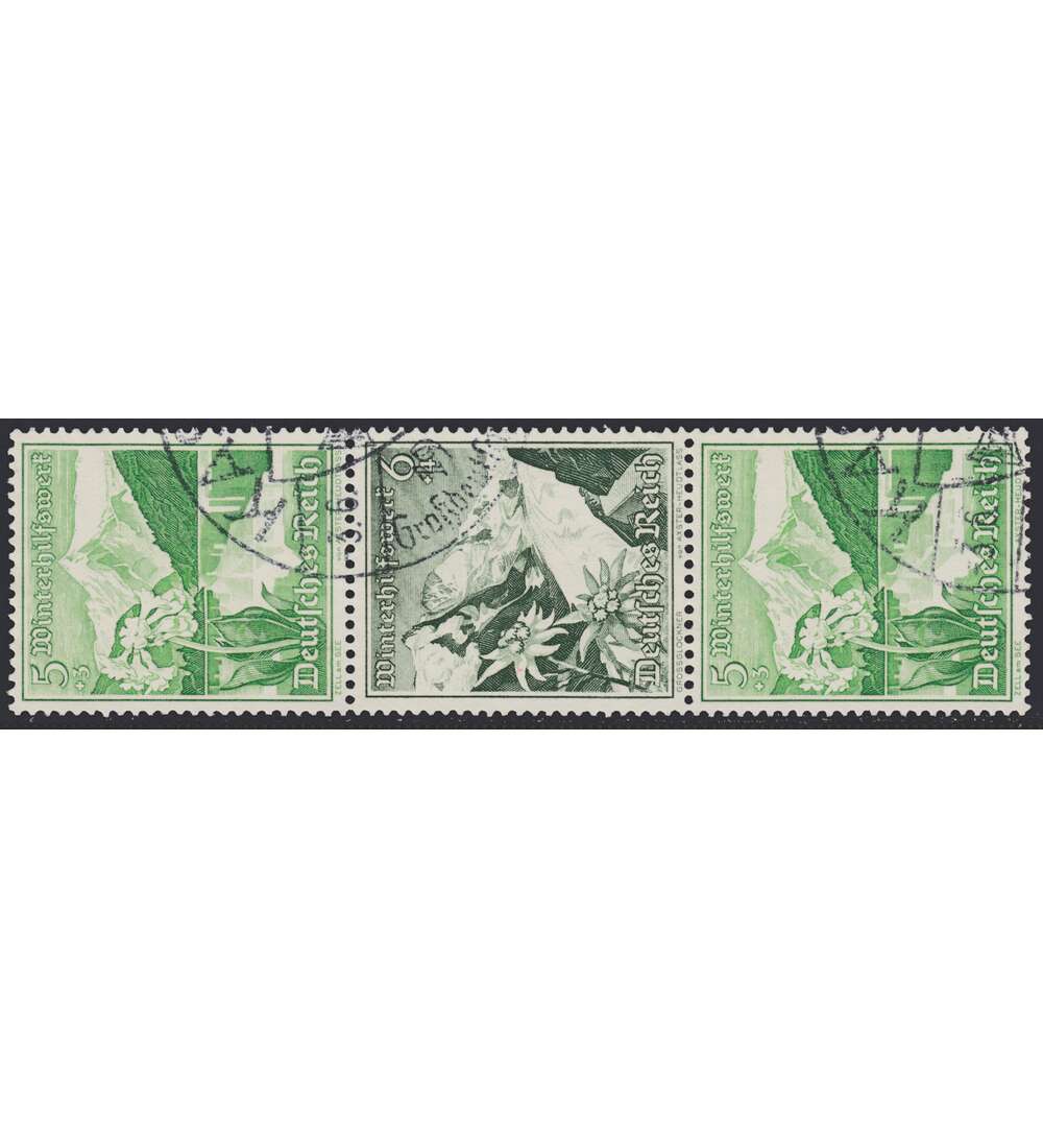 Deutsches Reich Zusammendruck S246 gestempelt Winterhilfe 1938 (5+6+5)