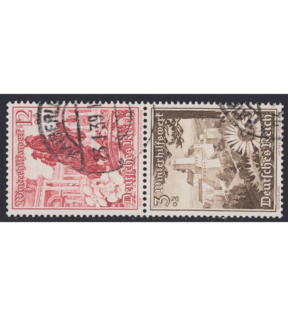 Deutsches Reich Zusammendruck S249 gestempelt Winterhilfe 1938 (12+3)