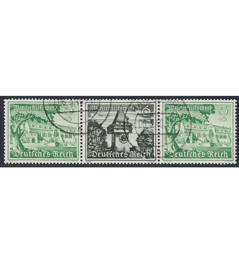 Deutsches Reich Zusammendruck W139 gestempelt Winterhilfe 1939 (5+6+5)