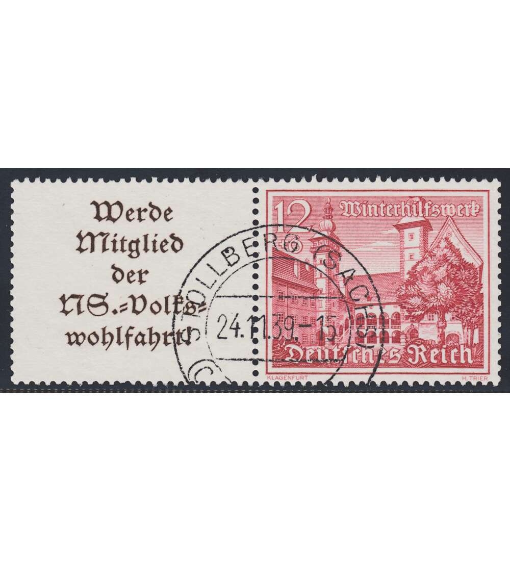 Deutsches Reich Zusammendruck W140 gestempelt Winterhilfe 1939 (A11.4+12)